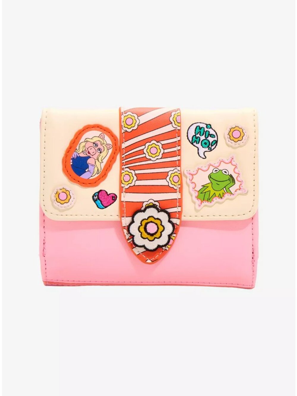 Loungefly Muppets Wallet Kermit The Frog Miss Piggy Fozzie Bear Patches Snap New